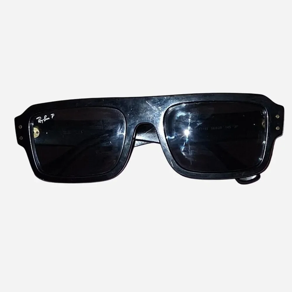 Ray-ban Men's Black and Gold Sunglasses
